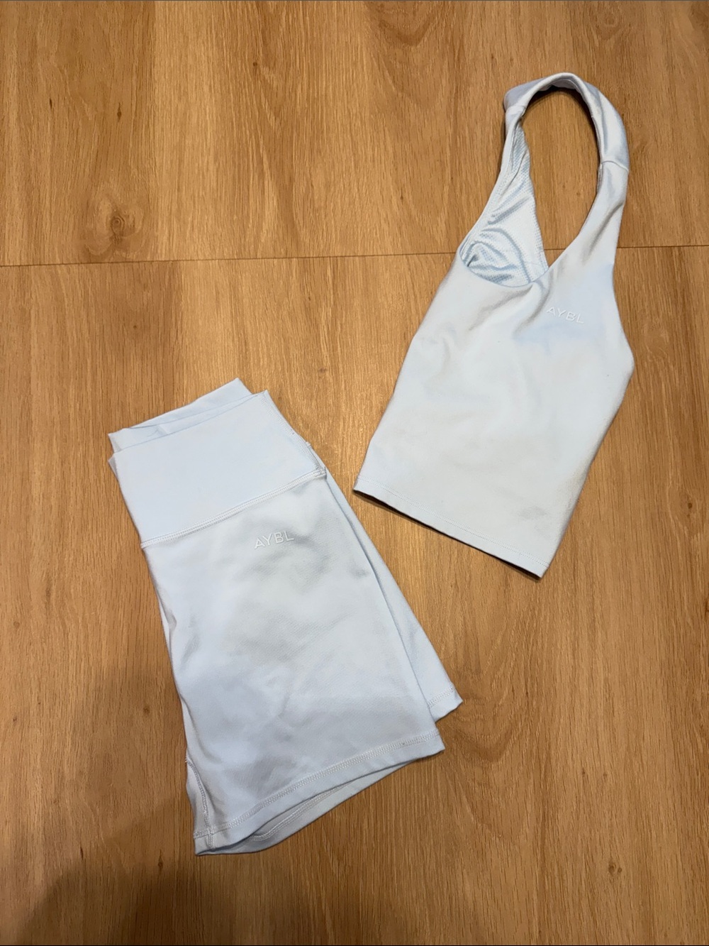 AYBL Pale Blue Halter Tank & Shorts Set - Picture 3 of 3